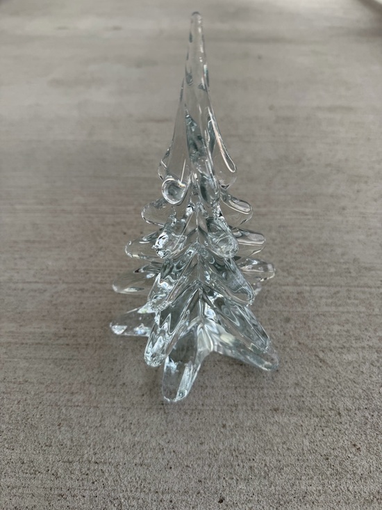 Other - Vintage Clear Glass Christmas Tree Figurine 8” Art Glass Holiday Decor